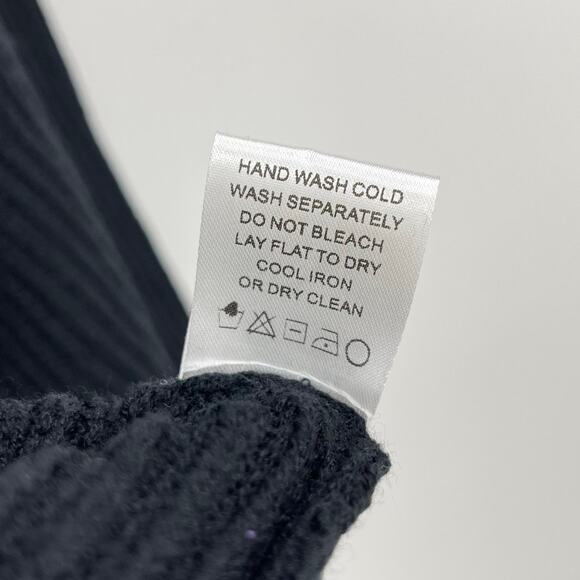 ALL THE WAYS | NWT Deena Sweater Dress in Black Tie Waist V-Neck Knit Mini L - Picture 9 of 9